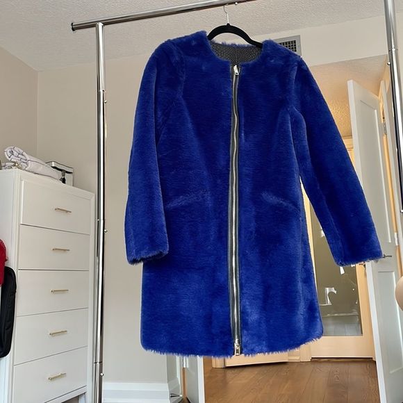 Guess Los Angeles reversible faux fur coat vegan leather size XS - Picture 4 of 12
